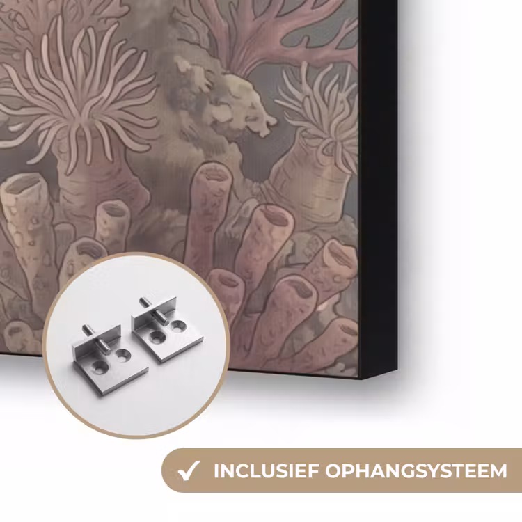 Dier - Onderwater - Oceaan - Illustratie - Zeeleven Textielframe zwart klein -USP_ophangsysteemNL