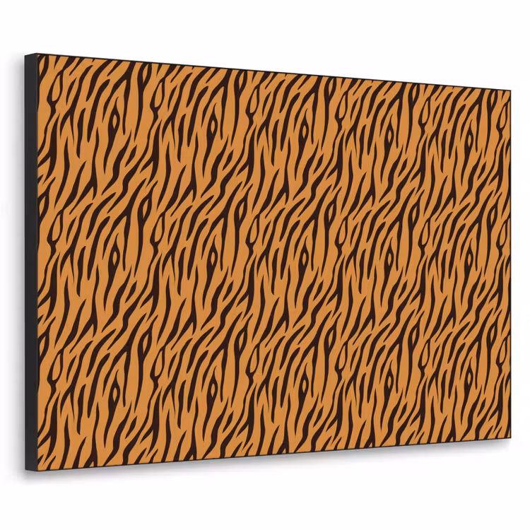 Dier - Oranje - Tijger Textielframe zwart klein 947 -3d
