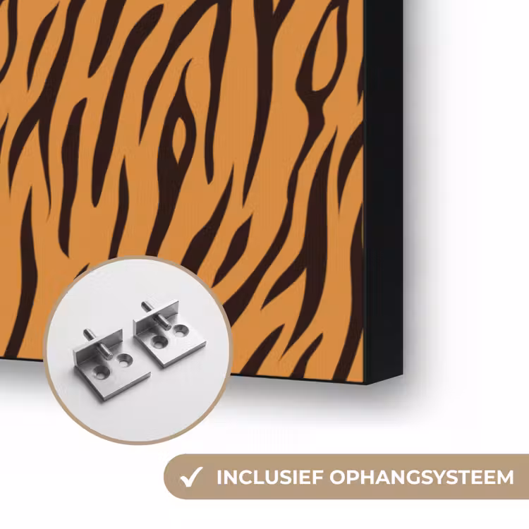 Dier - Oranje - Tijger Textielframe zwart klein 947 -USP_ophangsysteemNL
