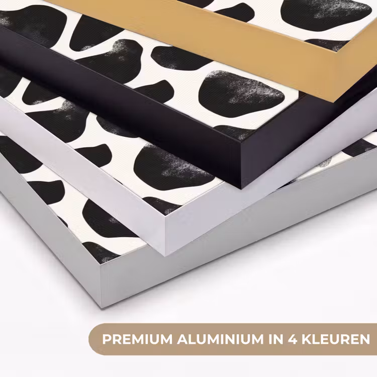 Dierenpatroon - Vlekken - Zwart - Wit Textielframe zwart klein 947 -USP_kleurenNL