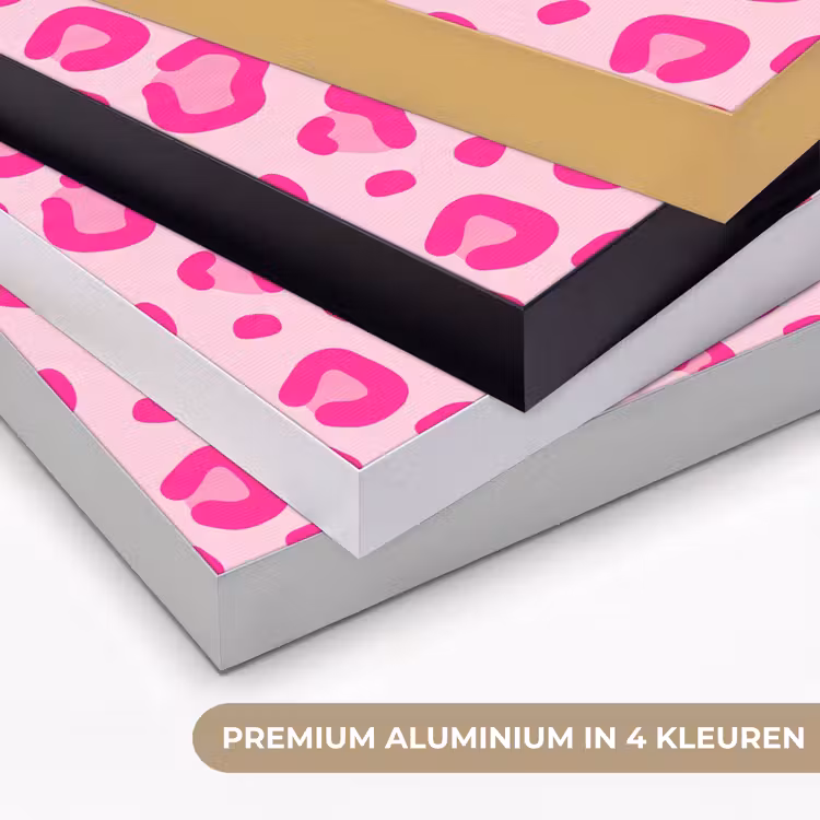 Dierenprint - Patroon - Abstract - Modern - Roze Textielframe zwart klein -USP_kleurenNL