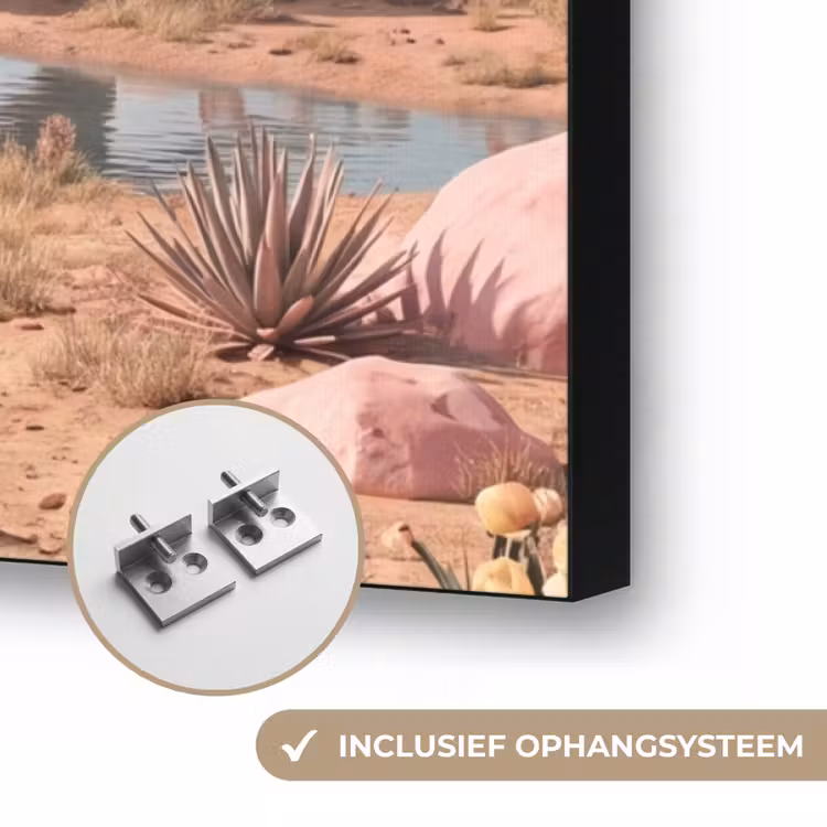 Art frame - Dinosaurus - Roze - Landschap - Dinosaurus - Roze - Landschap Textielframe zwart klein