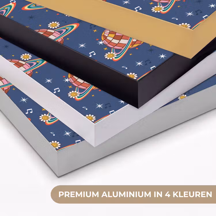 Disco - Blauw - Patroon Textielframe zwart klein 947 -USP_kleurenNL