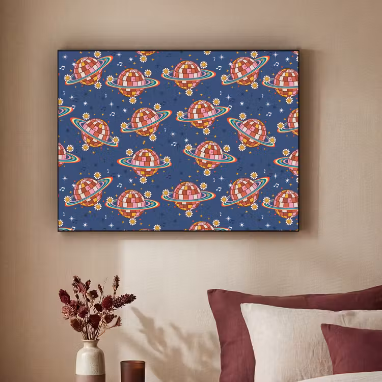 Disco - Blauw - Patroon Textielframe - compleet frame klein 947 -sfeer1