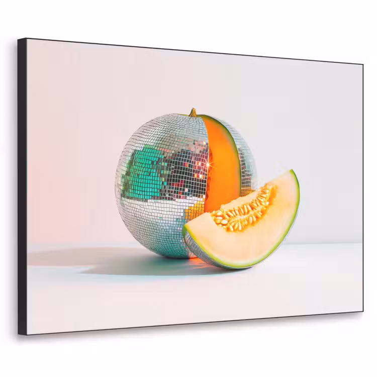 Disco - Discobal - Meloen - Pastel Textielframe - compleet frame klein -3d