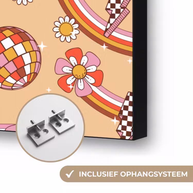 Disco - Patroon - Lijnen Textielframe zwart klein 947 -USP_ophangsysteemNL