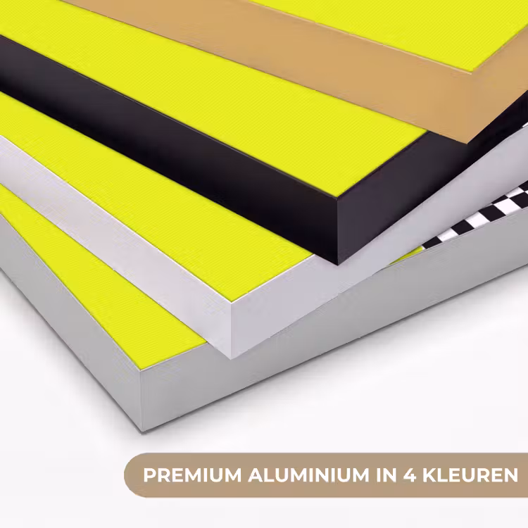 Dobermann - Geblokt - Geel Textielframe zwart klein -USP_kleurenNL