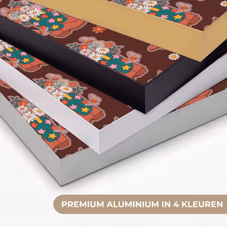 Donker - Cowboy - Laars - Patroon Textielframe zwart klein 947 -USP_kleurenNL