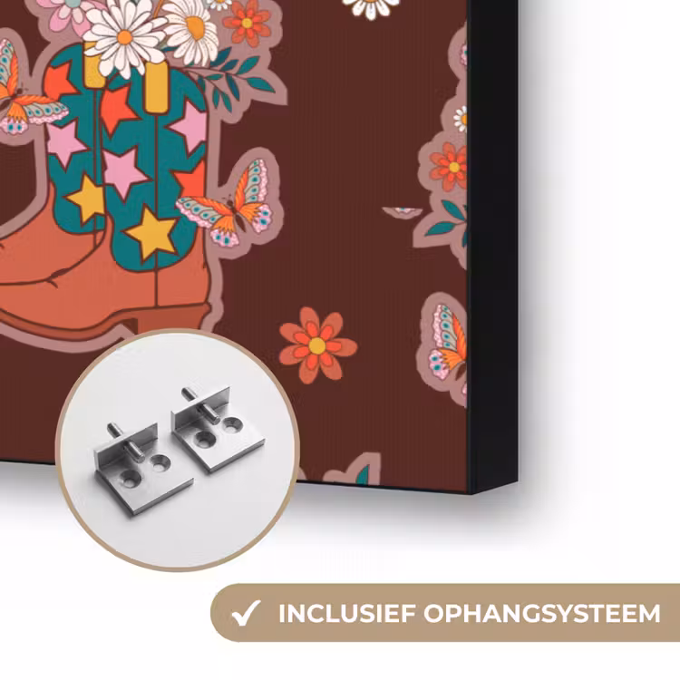 Donker - Cowboy - Laars - Patroon Textielframe zwart klein 947 -USP_ophangsysteemNL