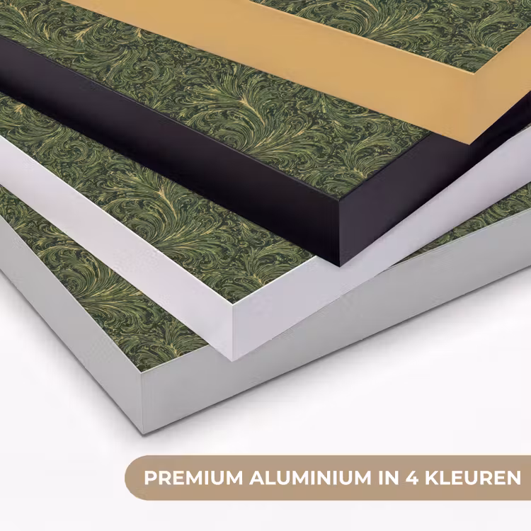 Donker - Groen - Krullend - Botanisch Textielframe zwart klein 947 -USP_kleurenNL
