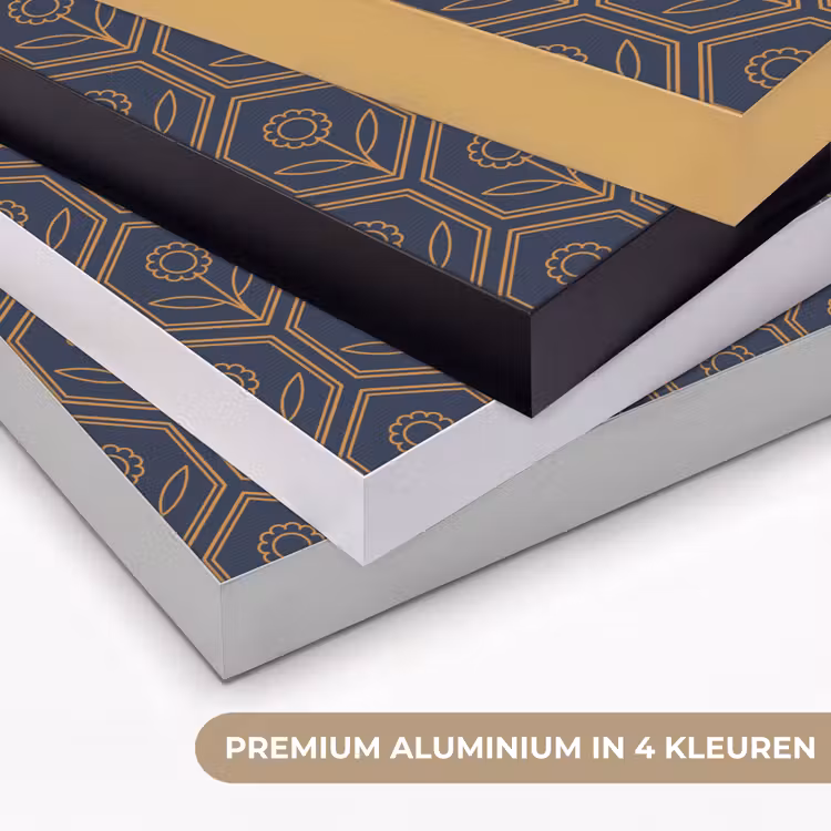 Donkerblauw - Patroon - Bloem - Symmetrisch Textielframe zwart klein 947 -USP_kleurenNL