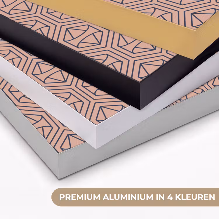 Donkerblauw - Roze - Patroom - Symmetrisch Textielframe zwart klein 947 -USP_kleurenNL