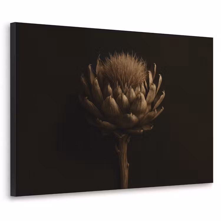 Donkerbruin - Bloem - Textuur - Artisjok Textielframe - compleet frame klein -3d