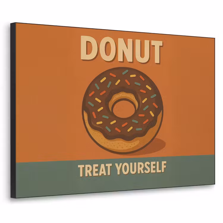 Donut - Spikkels - Kleurrijk - Quote Textielframe zwart klein -3d