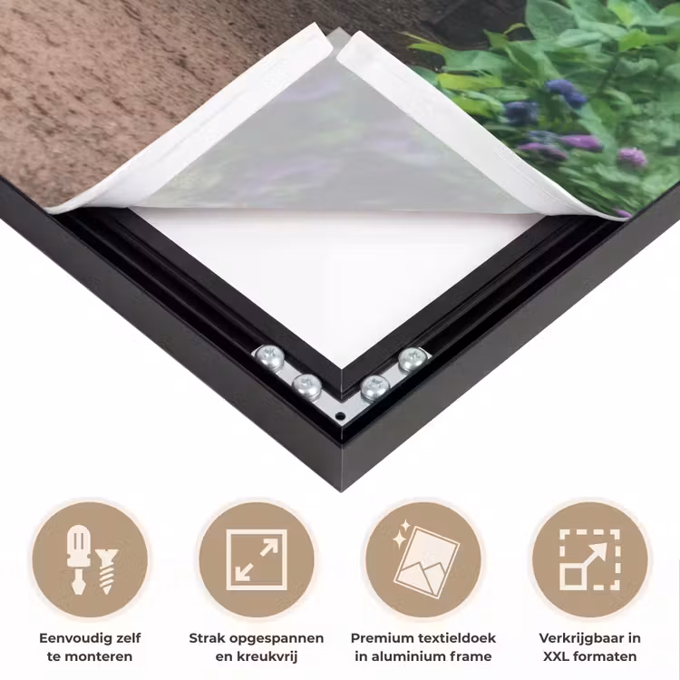 Doorkijk - Bloemen - Hortensia - Pad Textielframe zwart klein -USP_feed_closeupNL