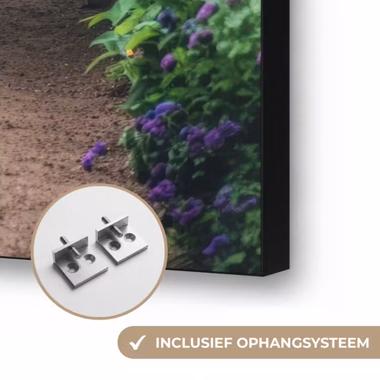 Doorkijk - Bloemen - Hortensia - Pad Textielframe zwart klein -USP_ophangsysteemNL