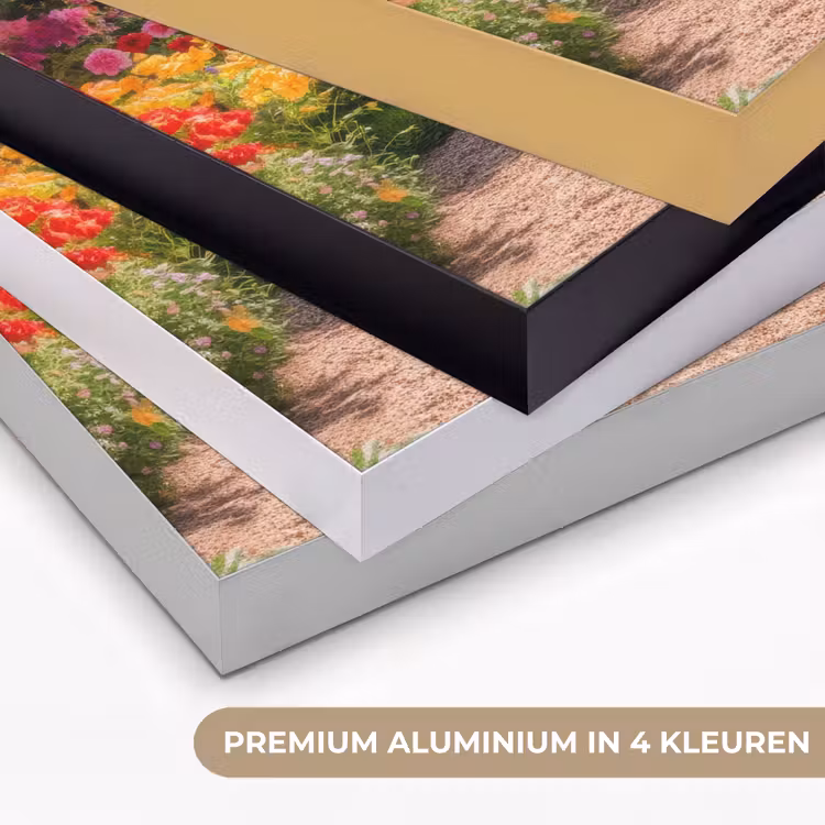 Doorkijk - Bloemen - Kleurrijk - Natuur Textielframe zwart klein -USP_kleurenNL