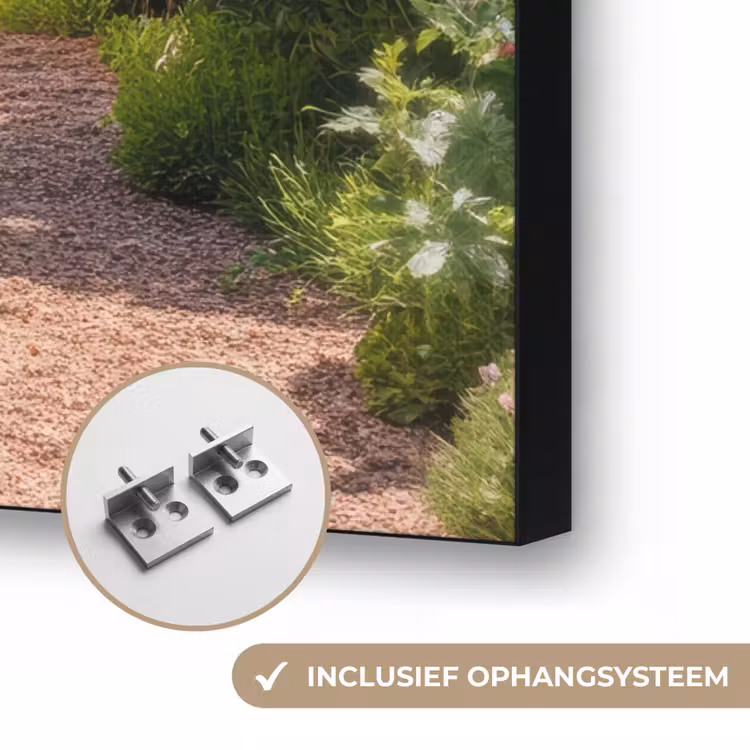 Doorkijk - Bloemen - Kleurrijk - Natuur Textielframe zwart klein -USP_ophangsysteemNL