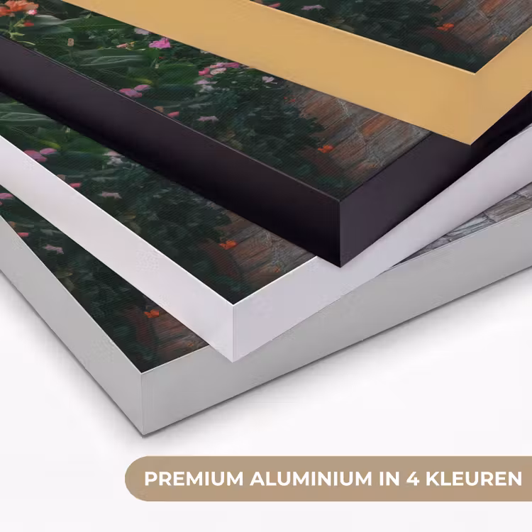 Doorkijk - Bloemen - Natuur - Bloementuin Textielframe zwart klein -USP_kleurenNL