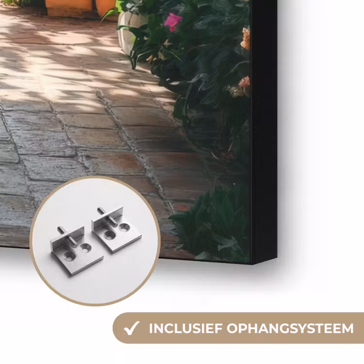 Doorkijk - Bloemen - Natuur - Bloementuin Textielframe zwart klein -USP_ophangsysteemNL