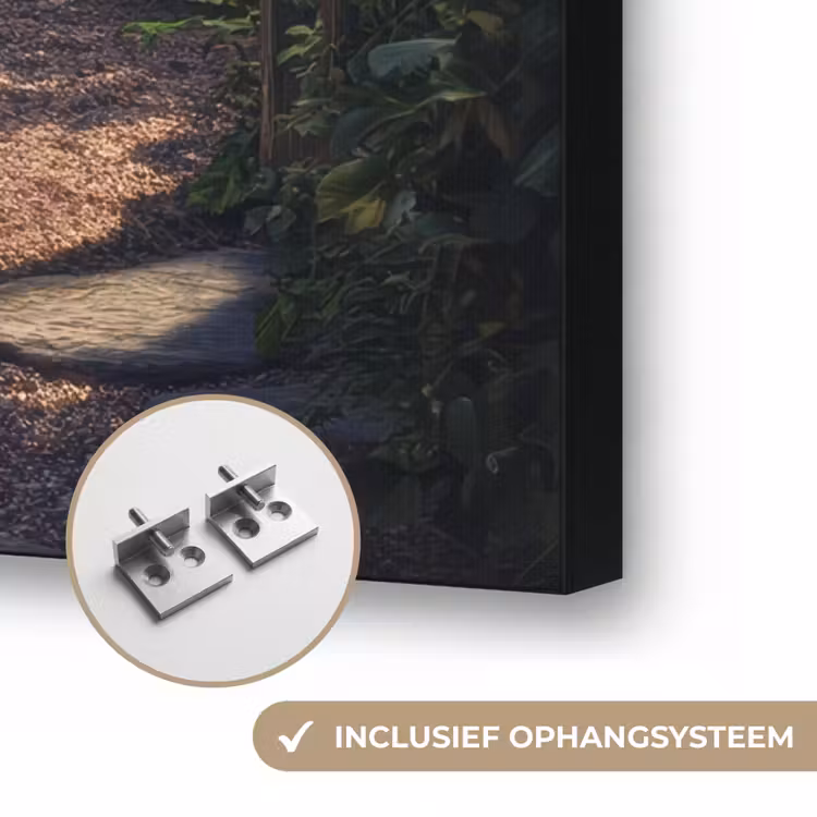 Doorkijk - Bloemen - Natuur - Rozenboog Textielframe zwart klein -USP_ophangsysteemNL