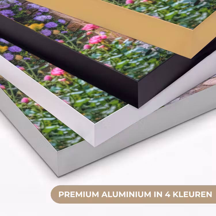 Doorkijk - Bloemen - Pad - Natuur Textielframe zwart klein -USP_kleurenNL