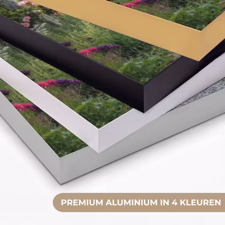 Doorkijk - Landschap - Natuur - Tuinboog - Bloemen Textielframe zwart klein -USP_kleurenNL
