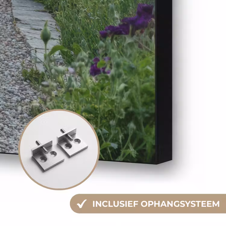 Doorkijk - Landschap - Natuur - Tuinboog - Bloemen Textielframe zwart klein -USP_ophangsysteemNL