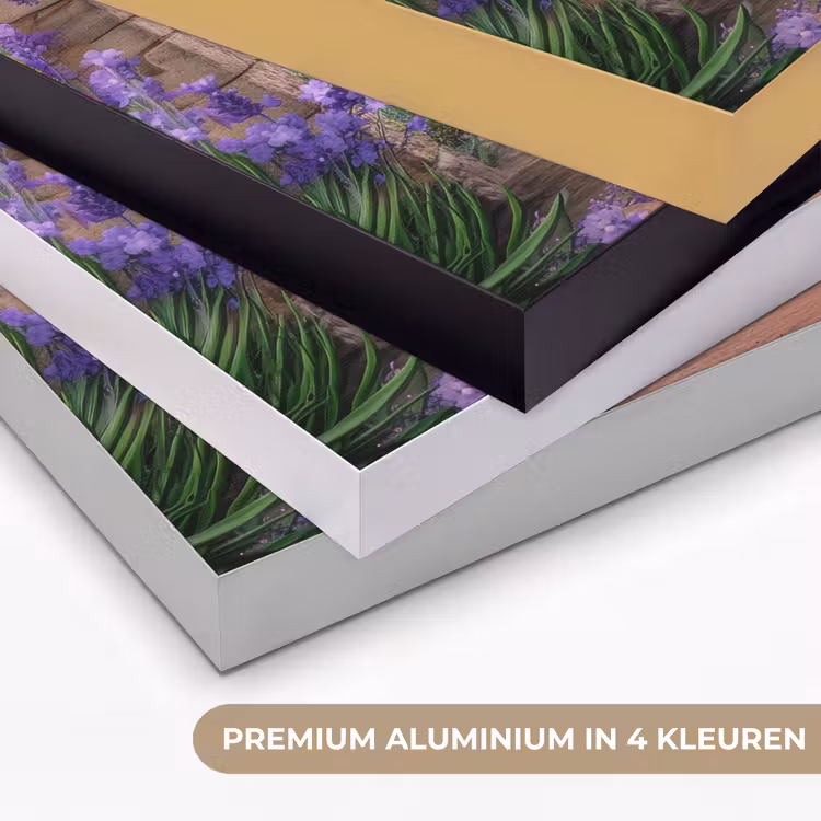 Doorkijk - Lavendel - Bloemen - Paars - Poort Textielframe zwart klein -USP_kleurenNL