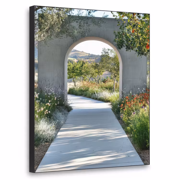 Doorkijk - Pad - Beton - Landschap Textielframe - compleet frame klein -3d