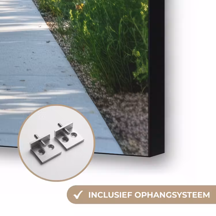 Doorkijk - Pad - Beton - Landschap Textielframe zwart klein -USP_ophangsysteemNL