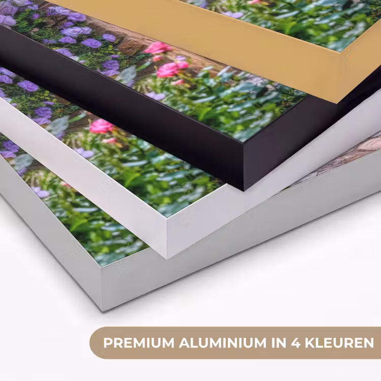 Doorkijk - Poort - Zee - Strand - Rotsen Textielframe zwart klein -USP_kleurenNL