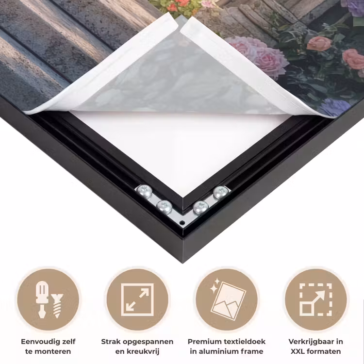 Doorkijk - Rozen - Vintage - Bloemen Textielframe zwart klein -USP_feed_closeupNL