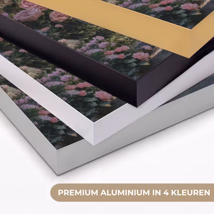Doorkijk - Rozen - Vintage - Bloemen Textielframe zwart klein -USP_kleurenNL