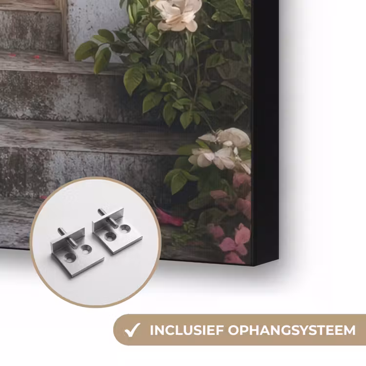 Doorkijk - Rozen - Vintage - Poort Textielframe zwart klein -USP_ophangsysteemNL