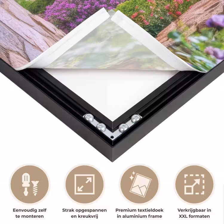 Doorkijk - Toscane - Landschap - Poort Textielframe zwart klein -USP_feed_closeupNL