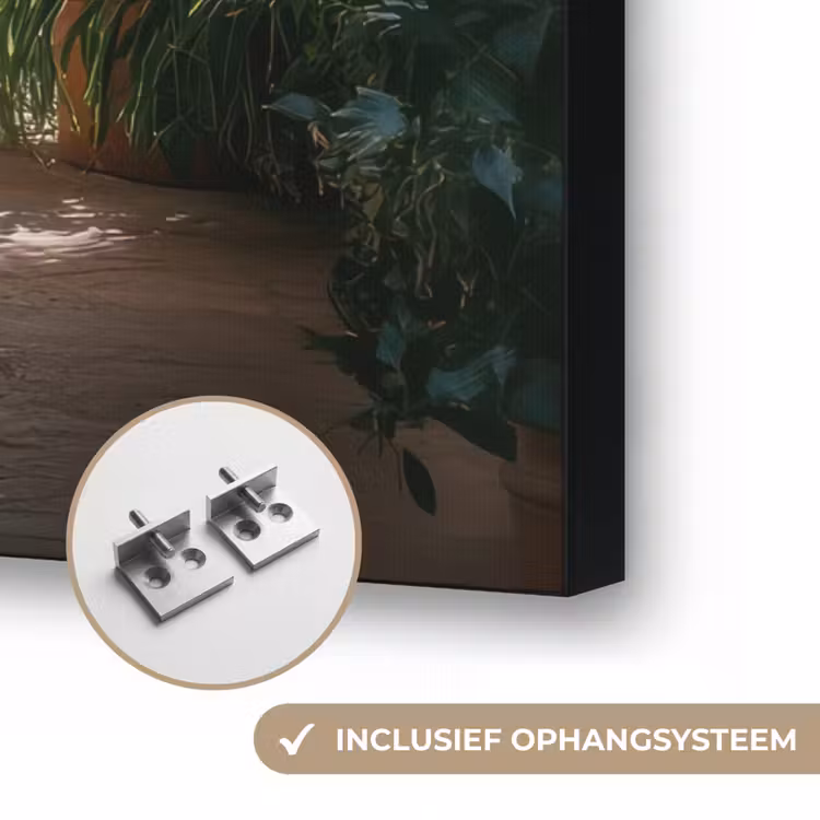 Doorkijk - Tropisch - Bloemen - Natuur Textielframe zwart klein -USP_ophangsysteemNL