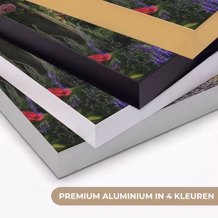 Doorkijk - Tuinboog - Bloemen - Natuur - Pad Textielframe zwart klein -USP_kleurenNL