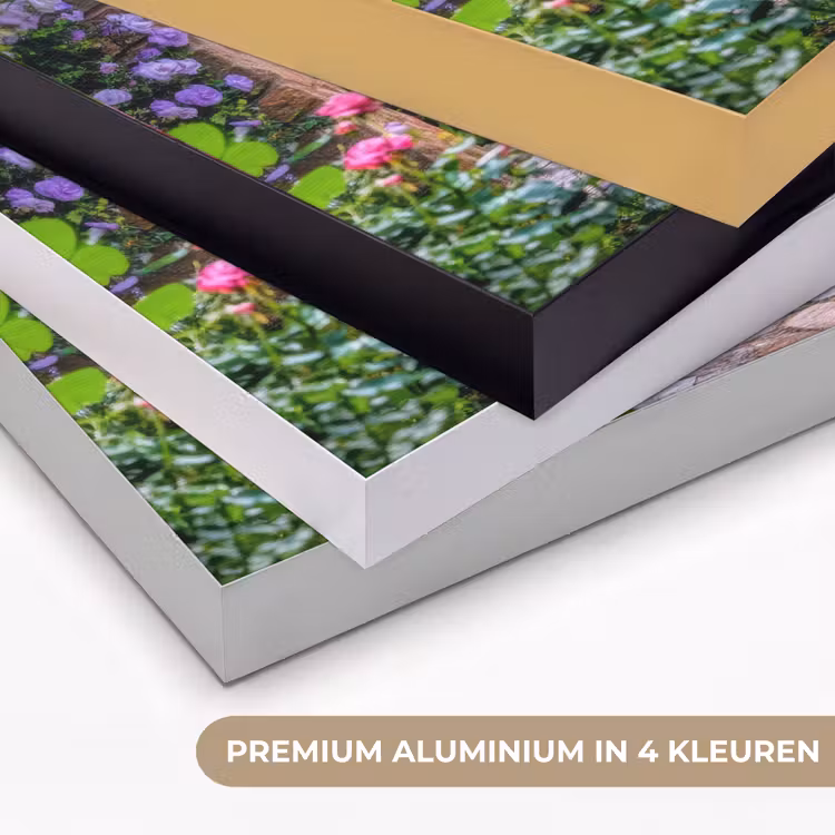 Doorkijk - Vuurtoren - Bloemen - Uitzicht Textielframe zwart klein -USP_kleurenNL