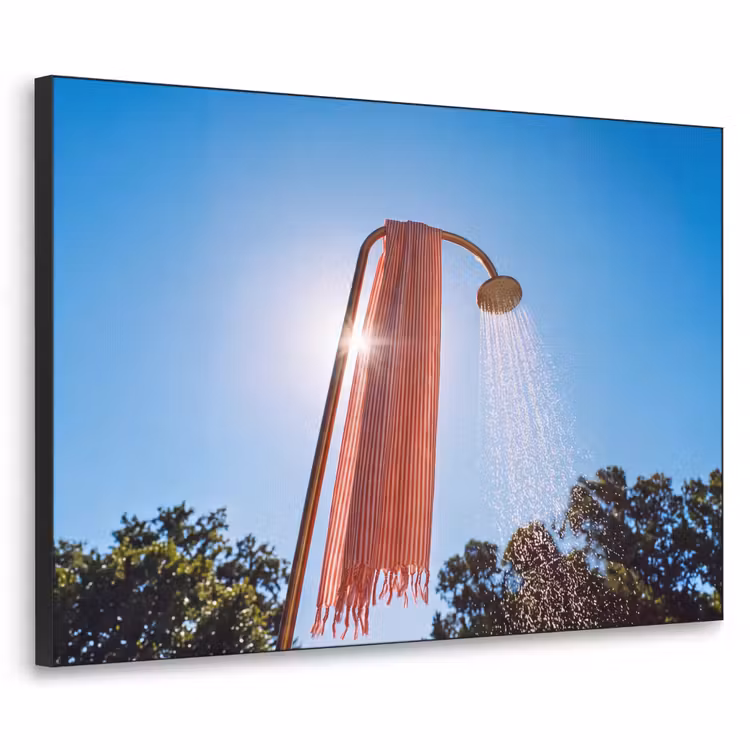 Douche - Water - Zomer - Blauw Textielframe zwart klein -3d