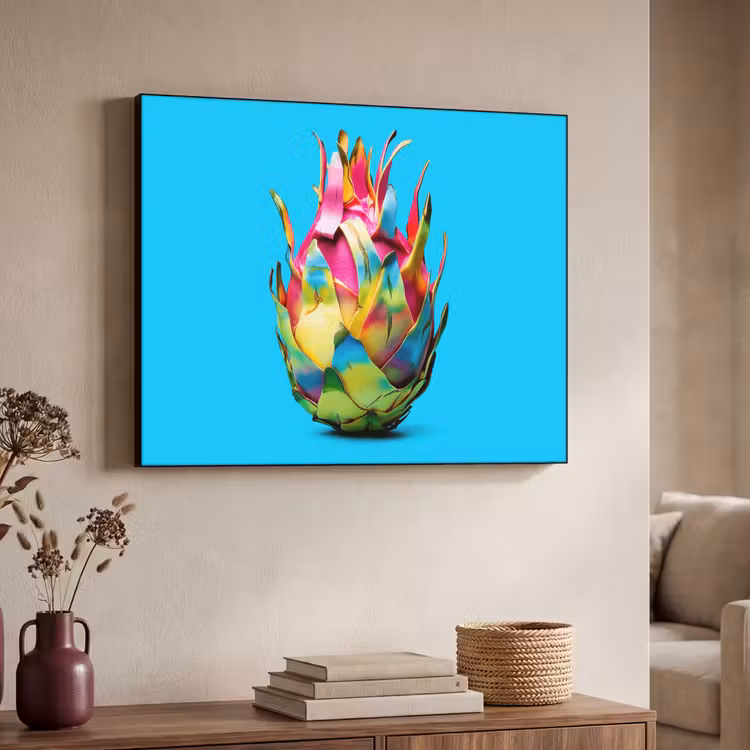Drakenfruit - Blauw - Levendig Textielframe - compleet frame klein -sfeer3