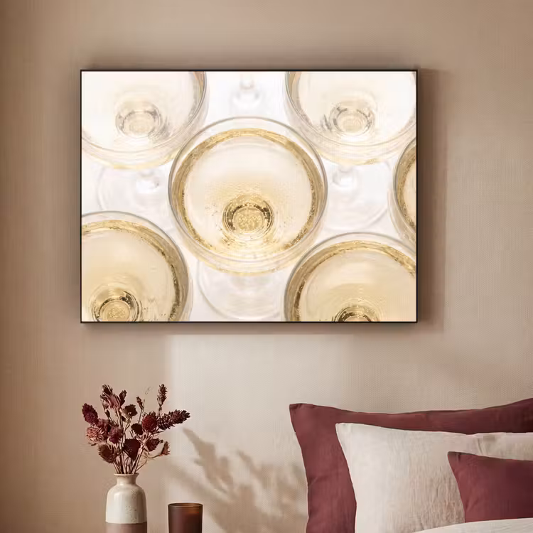 Drank - Glazen - Feest - Goud Textielframe zwart klein -sfeer1