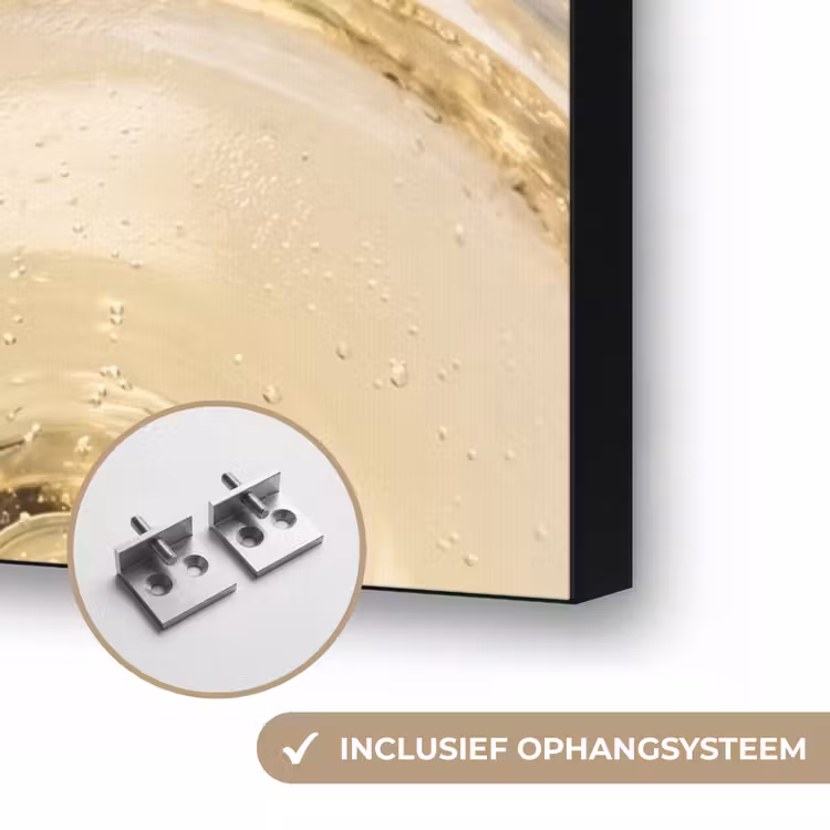 Drank - Glazen - Feest - Goud Textielframe zwart klein -USP_ophangsysteemNL