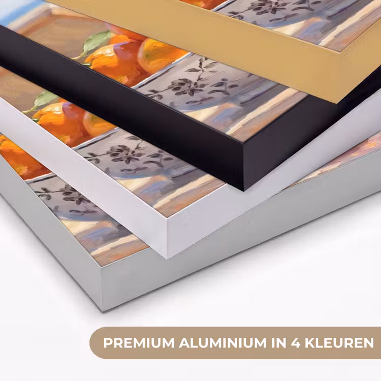 Drank - Glazen - Strand - Zomer - Oranje Textielframe zwart klein -USP_kleurenNL