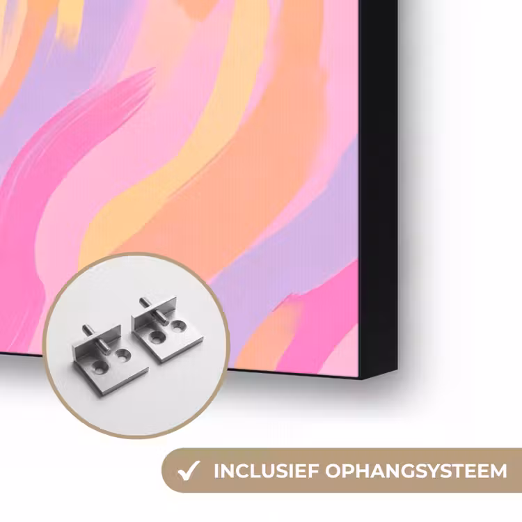 Drank - Inschenken - Feest - Abstract - Roze Textielframe zwart klein -USP_ophangsysteemNL