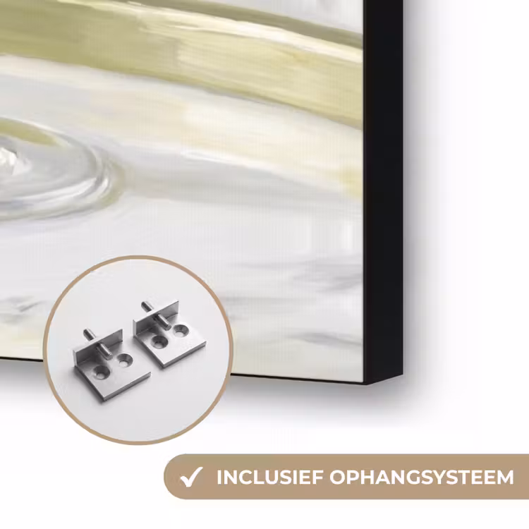 Drank - Martini - Olijven - Modern - Wit Textielframe zwart klein -USP_ophangsysteemNL