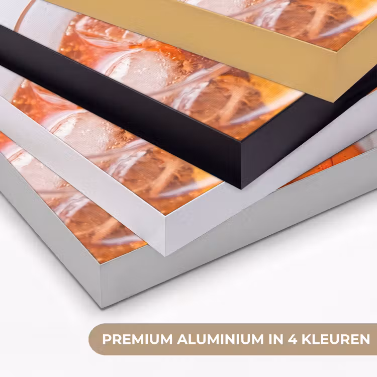 Drank - Sinaasappel - IJs - Zomer - Oranje Textielframe zwart klein -USP_kleurenNL
