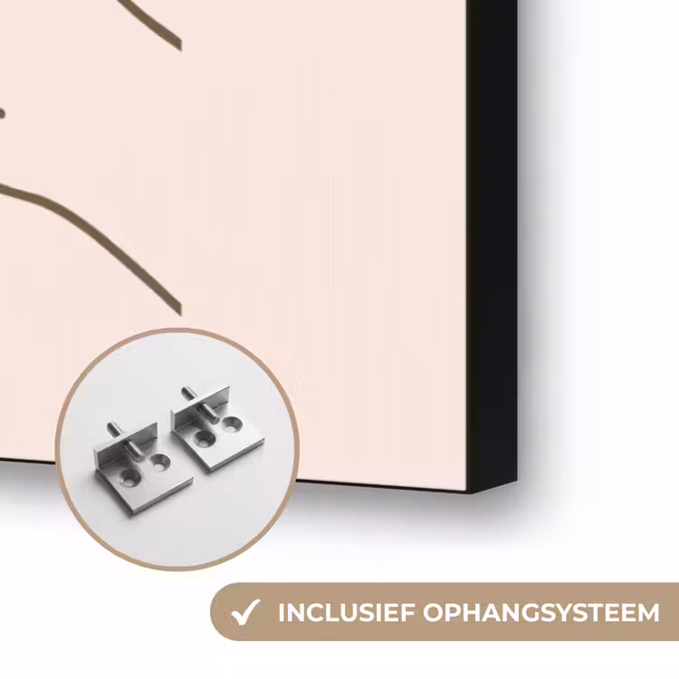 Drankjes - Feest - Proosten - Minimalistisch - Groen Textielframe zwart klein -USP_ophangsysteemNL