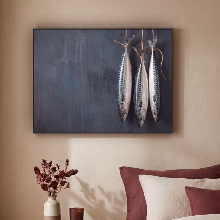 Art frame - Drie vissen - Touw - Drie vissen - Touw Textielframe zwart klein