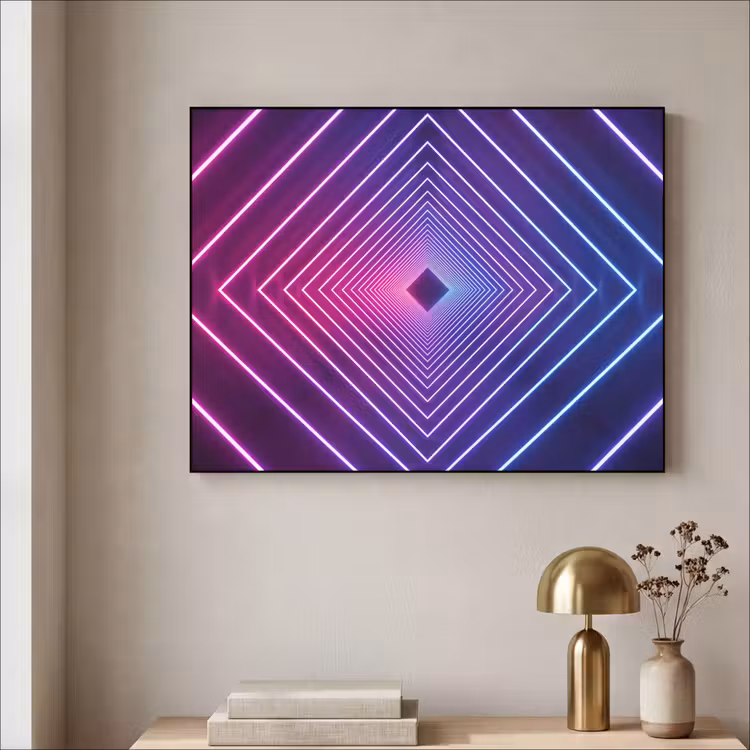 Driedimensionaal - Tunnel - Ruimte Textielframe zwart klein -sfeer2